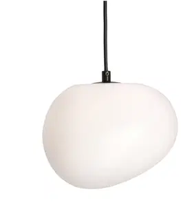 Závesná lampa STONES 20 cm v japonskom štýle - s tienidlom inšpirovaným bielym kameňom - minimalistické stropné osvetlenie do obývačky E27