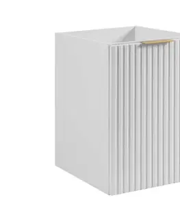 Elvisia Skrinka do kúpeľne FLOW White 40 1D s košom | 40 cm