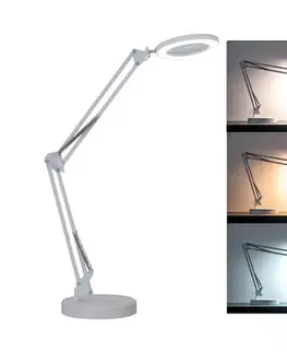 BRILAGI - LED Stmievateľná stolná lampa s lupou LED/12W/5V 3000/4200/6000K biela BRI008