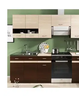 Kuchynská linka VALERIA 240 cm hnedá/dub sonoma 5907758722206