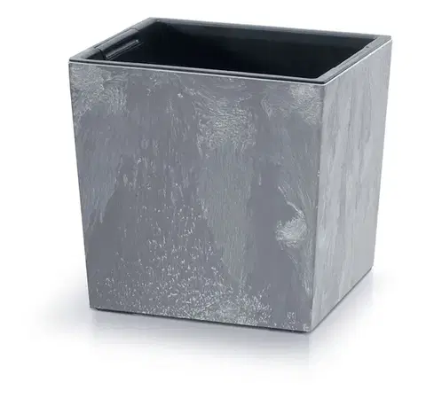 Kvetináč NURBI CUBE BETON EFFECT tmavo šedý