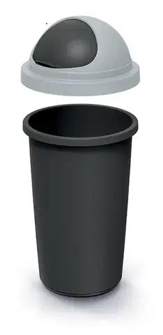 Odpadkový kôš COMPACTO ROLL 50 L čierny/svetlosivý