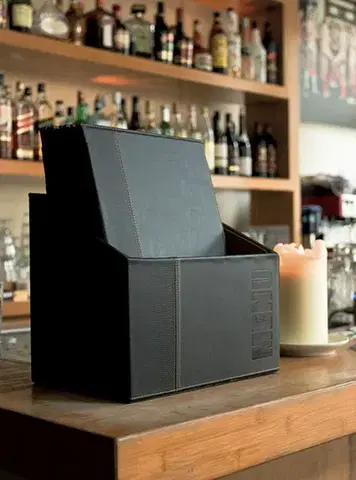 SECURIT Box s jedálnymi lístkami TRENDY, čierna (20 ks)