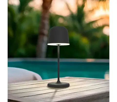 Eglo 901877 - LED stmievateľná vonkajšia nabíjateľná stolná lampa MANNERA-S LED/1,8W/5V IP54 čierna 901877