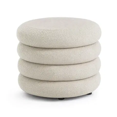 Taburet Mollis bouclé biely