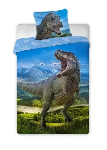 Obliečky bavlnené Deluxe 3D 200x140cm+90x70cm Dinosaurus T-Rex Faro Tiahome