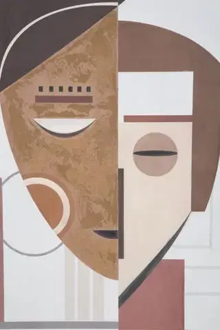 Obraz Ethnic Face 60x80 cm béžovo-hnedý