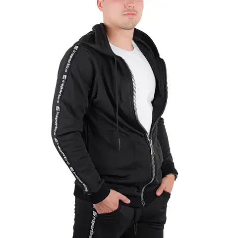 Pánska tepláková bunda inSPORTline Comfyhoodie Man Farba čierna, Veľkosť XL
