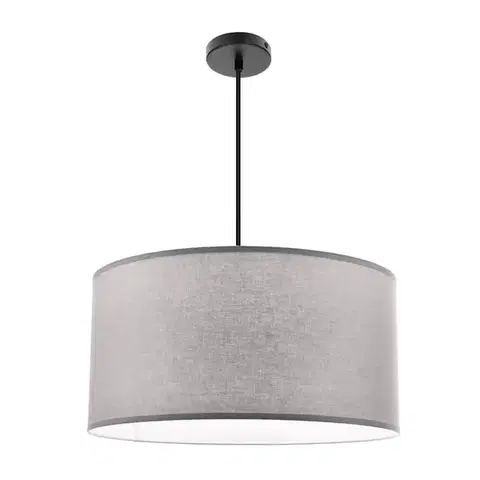 Závesná lampa SHANTI čierna 1x40W E27 tienidlo sivá
