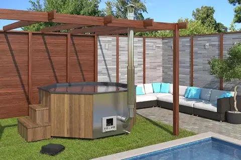 DEOKORK Drevená kaďa Hot tub DELUXE 240 XXL (1300L)