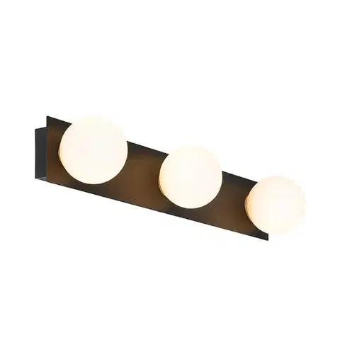 Moderná nástenná lampa čierna 48 cm IP44 3-svetlá - Cederic