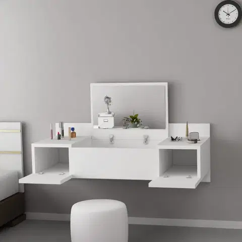 Toaletný stolík ZAKKUM 100 cm biely