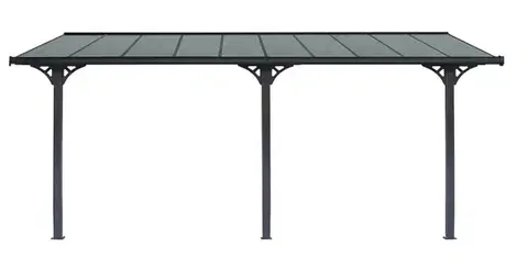 Pergola 618 x 305 cm (čierná+transparentní polykarbonát)