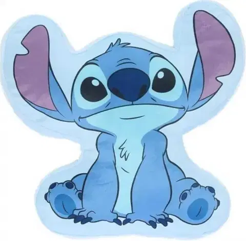 3D mikroplyšový detský vankúšik Lilo and Stitch modrý Setino Tiahome