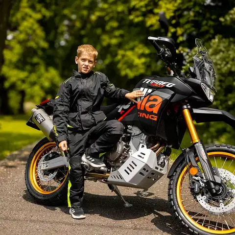Detská rastúca letné moto bunda W-TEC Pinapoco Farba čierna-fluo, Veľkosť S/M