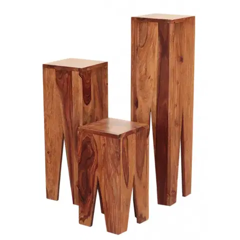Odkladacie stolíky Kali sada 3ks indický masív palisander
