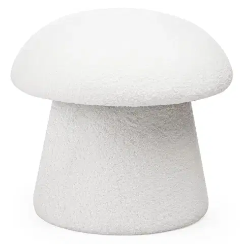 Dizajnový taburet Cap bouclé biely