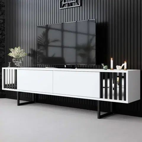 TV stolík Chrome Line - White, Black