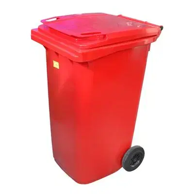 Kinekus Popolnica 240 l červená, plastová, kuka