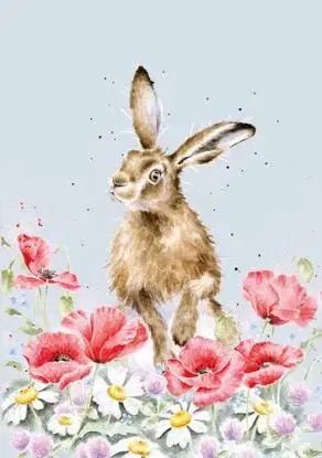 Zápisník A6 linajkový "Field of Flowers" Wrendale Designs – zajac