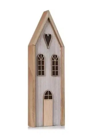 Kinekus Dekorácia domček 29,5 cm drevený, prírodný
