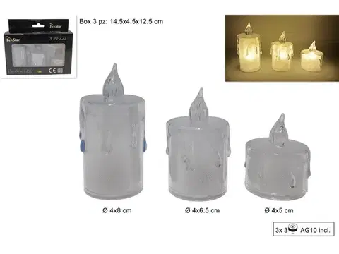 MAKRO - Sviečka LED sada 3ks