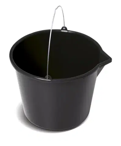 Stavebné vedro s lievikom BUCK II čierne