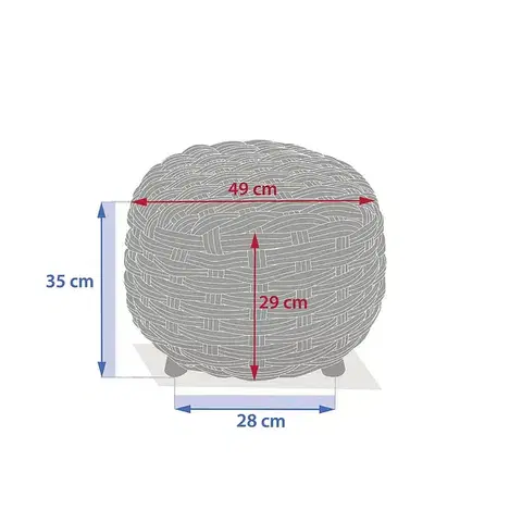 Luxusný hliníkový taburet CALIOPE ø 49 cm (café)