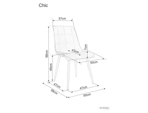Čalúnená jedálenská stolička Chic D Zamat sivá