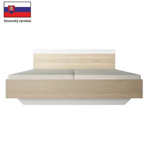 KONDELA Gabriela 180 posteľový rám dub sonoma / biela