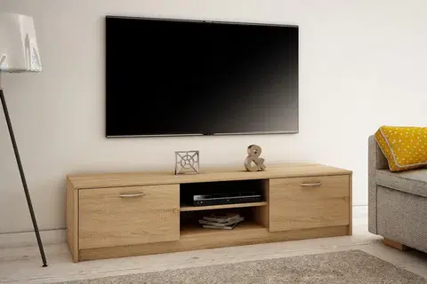 MAREK 028 TV stolík s dvierkami a policami 160cm, dub sonoma