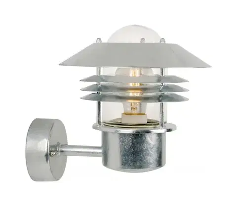 Nordlux - Vonkajšie nástenné svietidlo VEJERS 1xE27/60W/230V IP54 strieborné 25091031