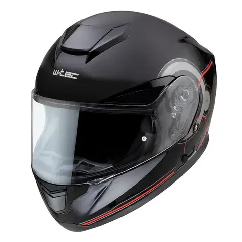 Moto prilba W-TEC Yorkroad Fusion Farba Black Grey Red Glossy, Veľkosť XL (61-62)