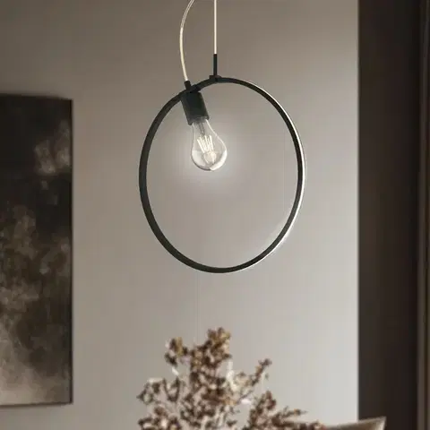 Závesná lampa APETI SKIROS 1xE27 + LED 12W čierna