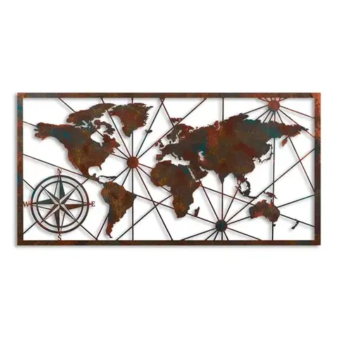 Dekoratívny kovový doplnok na stenu World Map Large - 2
