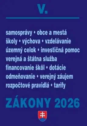 Zákony 2026 V – Štátna a verejná správa, školy a obce