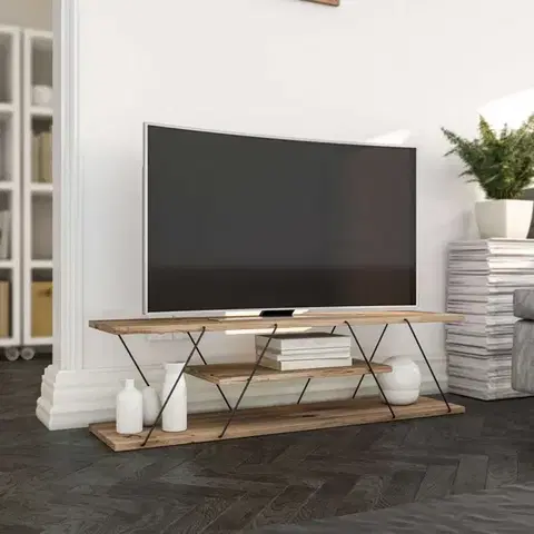 TV stolík Canaz v2 - Black, Walnut