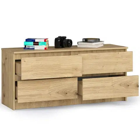 Komoda Kuba 120 cm 4 zásuvky dub artisan