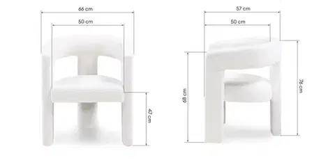 Dizajnové kreslo LORY boucle krémové