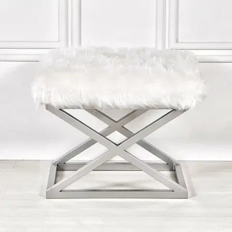 Taburet CAPRAZ Plush biely