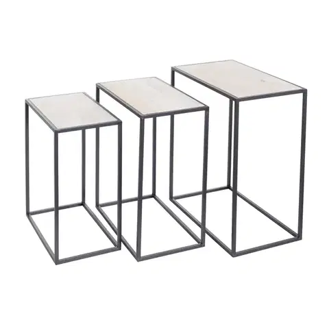Dekoria Súprava stolíkov Theo 3 ks., 40/45/50 x 24/26/30 x 48/53/59 cm 