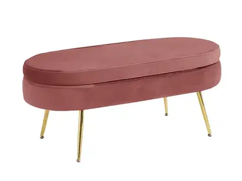 KONDELA Noblin Typ 2 taburetka ružová (Velvet) / zlatá