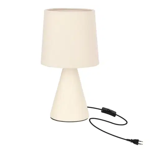 SATTI béžová keramická stolová lampa s tienidlom E14 1x40W klasická elegantná dekoratívna do obývačky, spálne, kancelárie