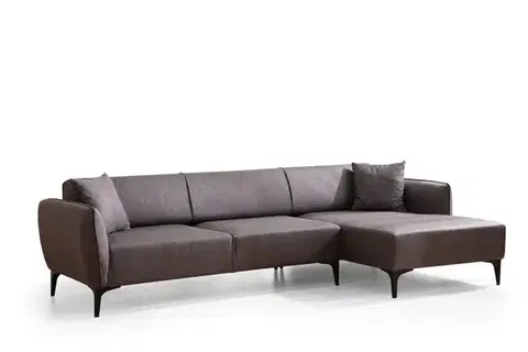 Rohová sedacia súprava / Rohová pohovka Belissimo Right - Dark Grey
