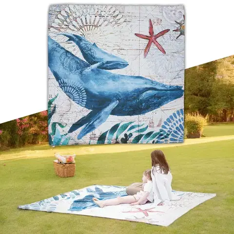 Pikniková deka inSPORTline Maritino 208x197 cm Farba morský život