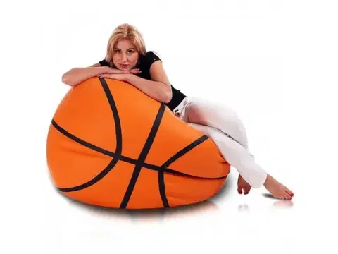 Sedací vak basketbalová farebná lopta ekokoža TiaHome