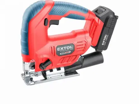 EXTOL PREMIUM Píla priamočiara Share20V, 1x2Ah, nabíjačka 2,4A, zdvih 25,4mm, 0-45st, Bosch uhytenie plátku