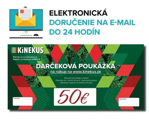 Kinekus Darčeková poukážka 50 €, zelená, e-mailom