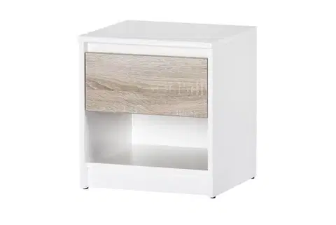 Nočný stolík Wenecja 05 42 cm biely/dub Sonoma