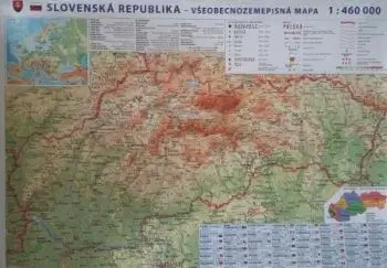 SR nástenná všeobecnozemepisná mapa 1:460T SC